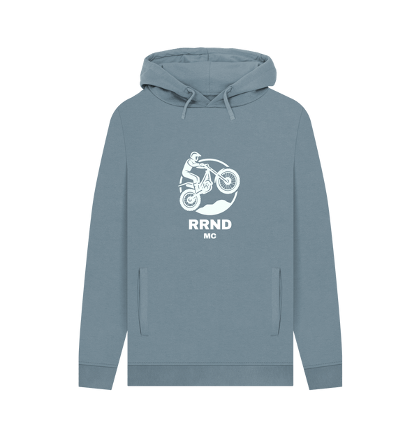 Stone Blue Printed Hoody Front