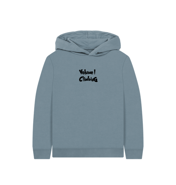 Stone Blue Printed Kids Hoodie