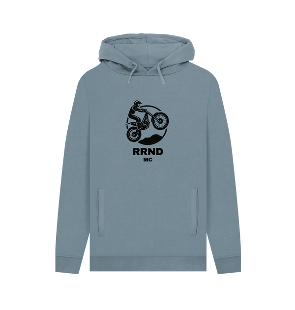 Stone Blue Printed Hoody Front